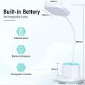 LED Lamp Pen Holder Small Desk Lamp, LED Desk Lamps for Home Office Rechargeable Desk Light with USB Charging Port, Pen Holder, Nightlight, Tall Desk Lamp for Computer, Dorm Lamp for College Study.