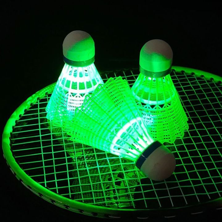 【Best Price Guaranteed】 Racket Sports Light-up LED Badminton Glowing Lighting Balls Luminous Badminton Balls Lightweight Nylon Lighting Shuttlecocks Outdoor Game