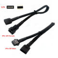 Motherboard Rgb Sync Adapter Cable 5v 3pin 12v 4pin Jst Sm Cable Black Sleeved For Rgb Led Strip. 