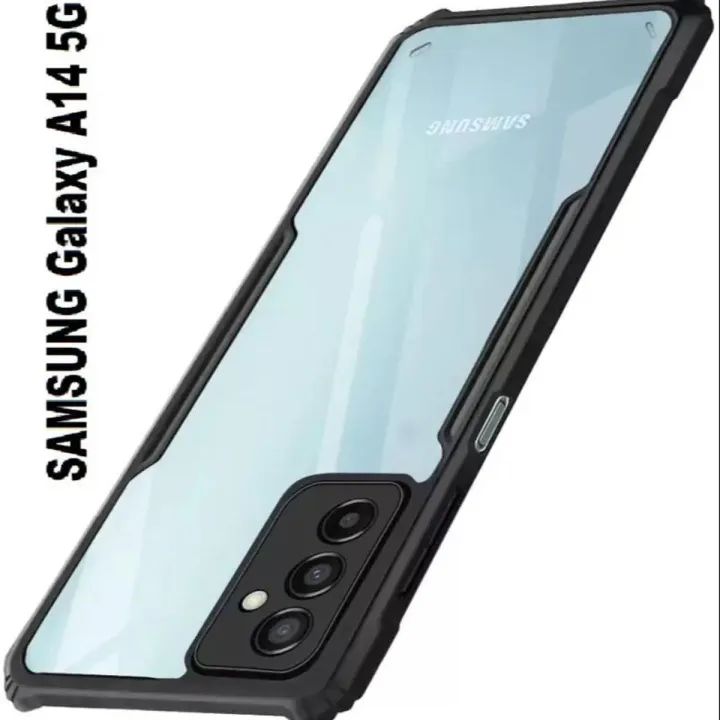 Back Cover for Samsung Galaxy A14 5G (Transparent, Shock Proof, Silicon,Black)