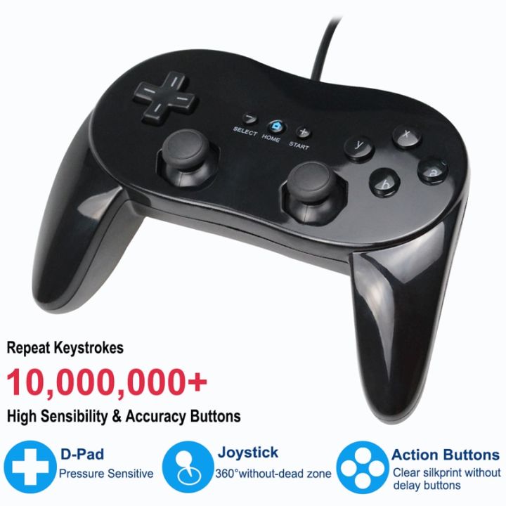 White/Black%20Classic%20Wired%20Game%20Controller%20Gaming%20Pro%20Remote%20Game%20Controller%20Gamepad%20For%20Nintendo%20Wii%20-%20Image%205