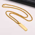 Fashionable Boys Pendant and Bar Necklace for Men, Stainless Steel  Black. 