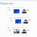 GUCEE G07-4K10X Webcam, 4K HD 10x Optical Zoom Auto Focus Built-in Microphone - Black, EU Plug. 