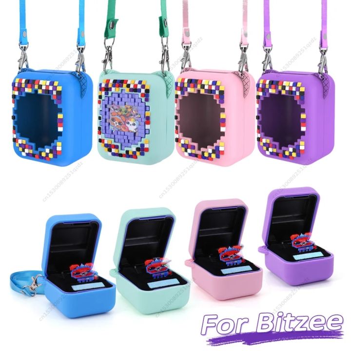 NEW For Bitzee Digital Pet Protective Case With Long Lanyard,Silicone Protective Cover Dustproof Carrying Case Bag Accessories