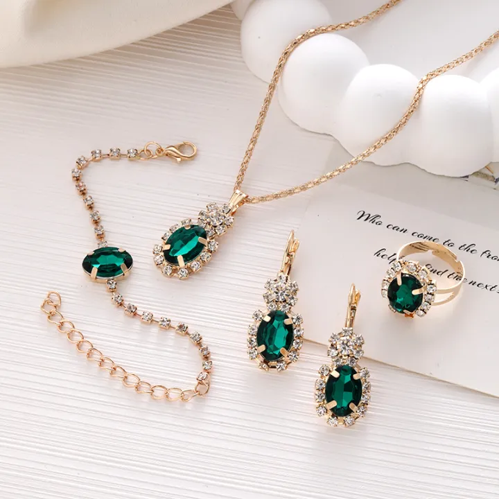 Four%20Piece%20Jewelry%20Set,%20Fashionable%20and%20Versatile%20with%20Diamond%20Embellishments,%20Oval%20Necklace,%20Ring,%20Bracelet,%20Earrings,%20Suitable%20for%20Women%20and%20Girls%20-%20Image%207