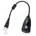 7.1 Channel USB Sound Card With Volume Control - Black. 