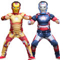 Anime Captain Iron Man Cosplay Costume 3D Style Muscle Suit Captain America Movie Role Play Clothing with Mask.