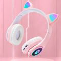Cute Cat Wireless Headphones RGB Cute Cat Ears Headset With Microphone Noise Cancelling Kid Stereo Music Children's Gifts. 