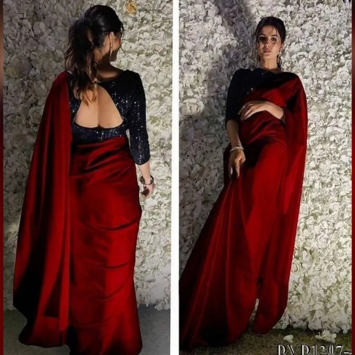 Deep Maroon Japani Soft Silk Saree for Women - Elegant Ethnic Charm - Ideal for All Seasons and Occasions