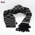 Black And White Woolen Scarf, Soft Muffler Stylish Fashion Scarf For Men And Women.