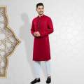 Lubnan Mens Maroon Color Cotton Regular Fit Panjabi. 