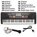 61 Keys electric piano keyboard with microphone and bandstand. 