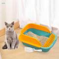 Cat Litter Boxes for Indoor Cats with Scatter Open Air Cats Litter Pan Green Medium. 