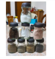 Glassware Food Jar , Food Container, Jar (lid Multicolour) 6pcs 120ml. 