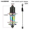 HASSNS PRO7 MTB Hub 7/8/9/10/11/12 Speed 6 Pawl Hubs 24 32 Holes Bearing Noisy Cube Freehub HG XD MS Quick Release Bolt Hub(MS Colorful-24H). 