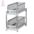 Bathroom Sink Storage Solution Double-layer Under-sink Organizer Rack with Large Capacity Easy Assembly Storage Shelf for Cabinets Strong Load-bearing Design. 