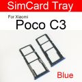 Xiaomi poco C3 Origenal Sim Tray Sim Door Dual Slot Black/blue/green. 