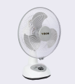 VISION Rechargeable Table Fan 12" White USB charger. 