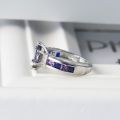 Bague Ringen Trendy Ring For Women With Rainbow Stone Artificial Topaz Fashion Jewelry Party Fine Female Gift Size 6-10.