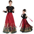 Girls' Horse Face Spring Mother Daughter Parent Child Tang Dress Chinese Style Hanfu Skirt 2024 New Children's Performance Clothing. 