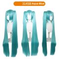 2024 SNOW MIKU Split style double ponytail cosplay wig Hatsune Miku cosplay wig VocAloid Miku Aqua Blue lolita wig VOCALOID.