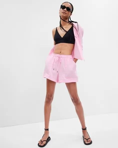 Cotton%20Gauze%20High%20Rise%20Pull-On%20Soft%20Shorts%20For%20Women%20-%20Image%209