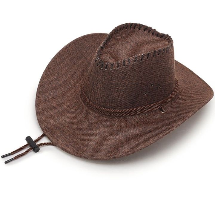 Summer%20Wide%20Brim%20Breathable%20Men's%20Sun-Shade%20Sun%20Hat%20Beach%20Travel%20Casual%20Hat%20Outdoor%20Knight%20Cowboy%20Hat%20-%20Image%204