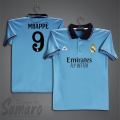 Real Madrid Short Sleeve Polo Football Jersey For Men - PP Micro Collar Polo Jersey - Mbappe 9 Real Madrid Jersey. 