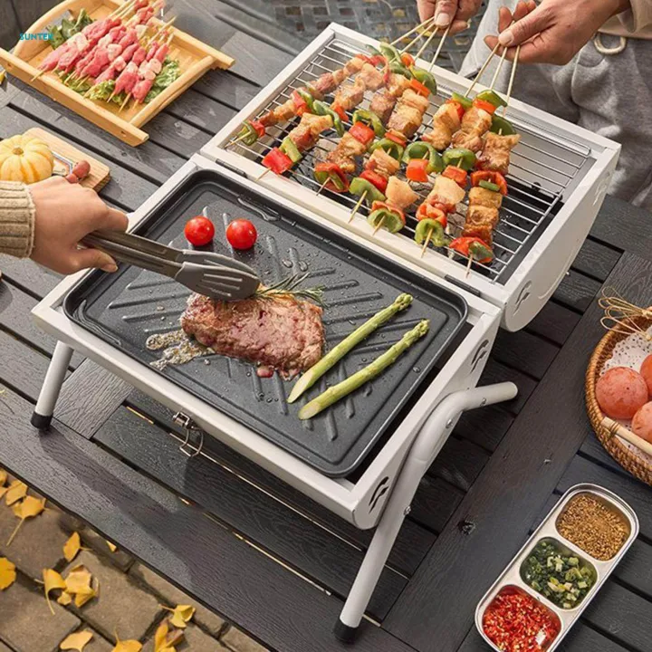 Grill%20Barbecue%20Grill%20Camping%20Grilling%20Meat%20Holder%20Rack%20Cooking%20Tabletop%20Grill%20for%20Outdoor,%20Camping,%20Campfire%20,%20With%20Baking%20Tray,%20White%20-%20Image%206