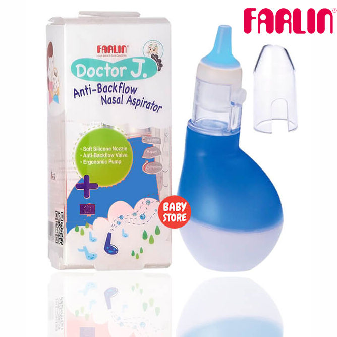 Farlin Anti Backflow Nasal Aspirator helps relieves baby's stuffy nose