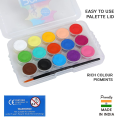 Doms Non-Toxic 15mm Water Colour Cake Set with Paint Brush and Plastic Case.