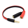 3.5mm AUX 1 Male to 2 Female Spliter Wire 3.5 Jack Audio Splitter Cable Headphone Earphone Speaker Stereo AUX Adapter Cord RT.