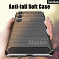 Phone Case for Samsung Galaxy A25 Back Cover Soft Phone Cover Brushed Carbon Fiber Texture Cover Cases Casing Hp for Samsung A25 Cover Cases Wire Drawing Back Cover.