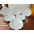 White Ceramic Deep Dinner Rice Plate With Golden Line 9 Inch 2pcs Set.Deep Rice Dinner Plate, White Color With Golden Line print. Microwave oven save,Dishwasher Save..