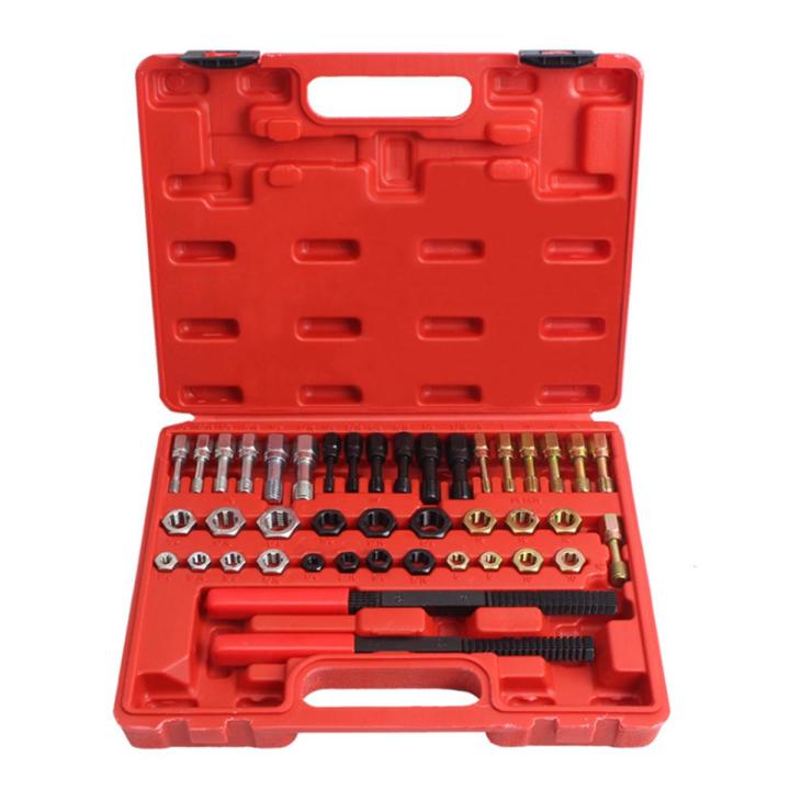 KOGEEK 42Pcs Rethread Reapir Tools Kit Metric File Thread File UNF/UNC Rethreader Dies Taps