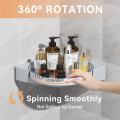 Space-saving Shower caddy corner Convenient Durable 360 degrees rotate Shower organizer shelves Waterproof Easy to install Lazy Susan organizer turntable for Small bathrooms College dorm rooms Family.
