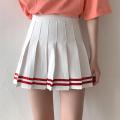 Y2k Summer Korean Fashion Short Women Skirt Casual High-Waisted Slim Elastic Striped Harajuku Pleated School Mini A-line Skirts.