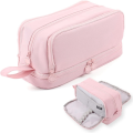 Large Capacity Pencil Case Pencil Pouch Pen Bag For School Stationery And Travel Pink. 
