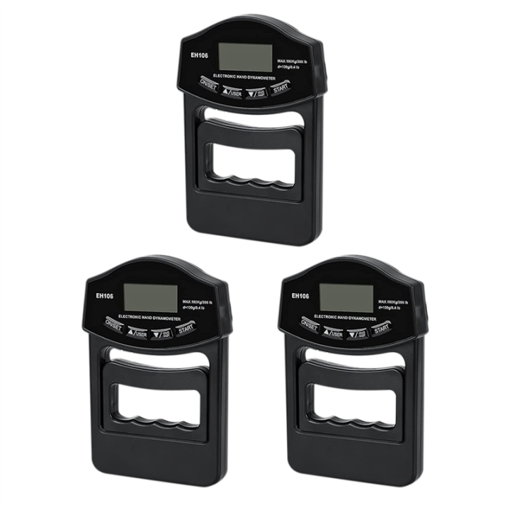 3X Grip Strength Tester, 396Lbs/180Kg Digital Hand Dynamometer Grip Strength Meter USB LCD Screen Hand Grip Dynamometer