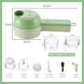 4 In 1 Handheld Electric Vegetable Cutter Wireless Chop Garlic Mash Minced Slice Onion Cutting Multifunctional Cooking Gadget.
