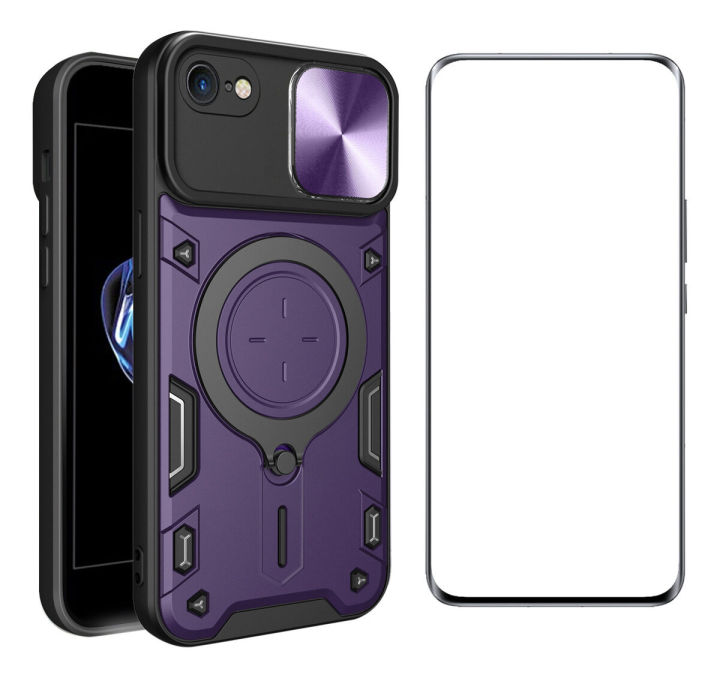 New%20Phone%20Case%20For%20iPhone%208%207%20Se%202020%20Cover%20Foldable%20360%20Degree%20Rotating%20Bracket%20Vehicle%20Mounted%20Sliding%20Hard%20Shockproof%20Rear%20Shell%20+%20Tempered%20Glass%20Screen%20Protector%20for%20iPhone%207%208%20Se%202020%20Case%20-%20Image%202