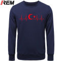 REM turkey fans cheer moon star heartbeat Fo'r men casual cotton long sleeve T-shirt funny Turkish flags Hoodies, sweatshirts.