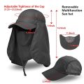 Sun Protection Cap for Man Camping Hat Baseball Face Neck Cover Sun Outdoor Sport Hiking Fishing Hats. 
