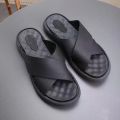 High Quality Leather Comfortable Men Slippers Leather Mens Sandals Sleeper. 