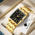 Relogio Masculino WWOOR Gold Watch Men Square Mens Watches Top Brand Luxury Golden Quartz Stainless Steel Waterproof Wrist Watch. 