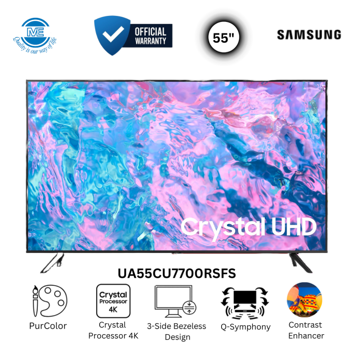 SAMSUNG 55″ Crystal 4K Smart UHD TV | UA55CU7700RSFS