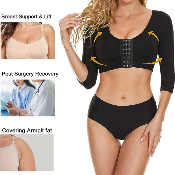 Womens%20Arm%20Shaper%20Post%20Surgery%20Arm%20Lipo%20Compression%20Sleeves%20Hooks%20Front%20Closure%20Shapewear%20Bra%20Posture%20Corrector%20-%20Image%203