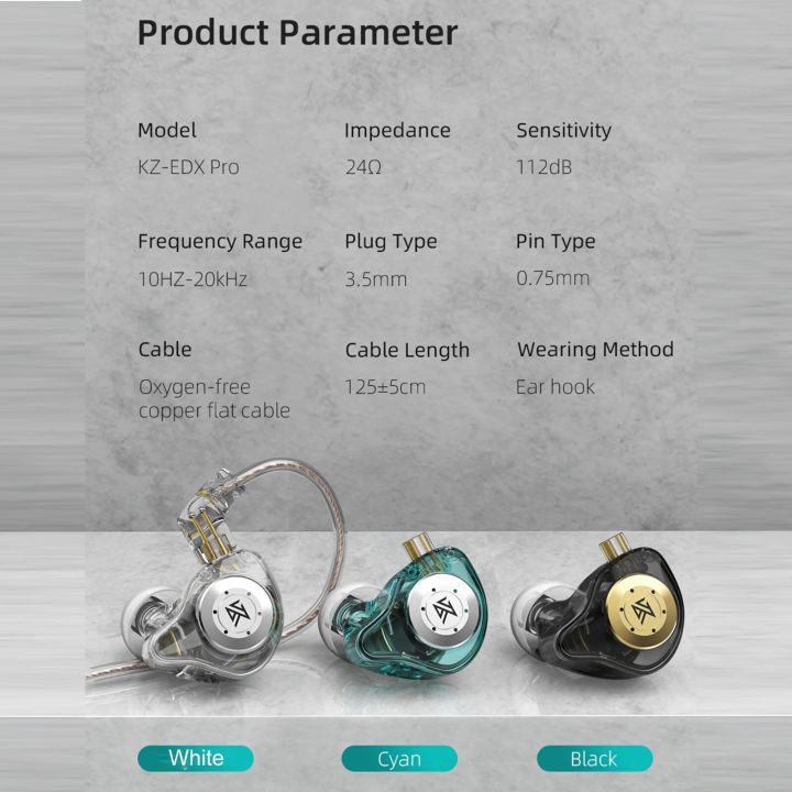 KZ%20EDX%20Pro%20in-Ear%20Stage%20Monitor%20Headphone%20Dual%20Magnetic%20Dynamic%20Earphone%20Shock%20Earbuds%20w/%200.75mm%20Detachable%20Cable%20Wired%20Headset%20-%20Image%204