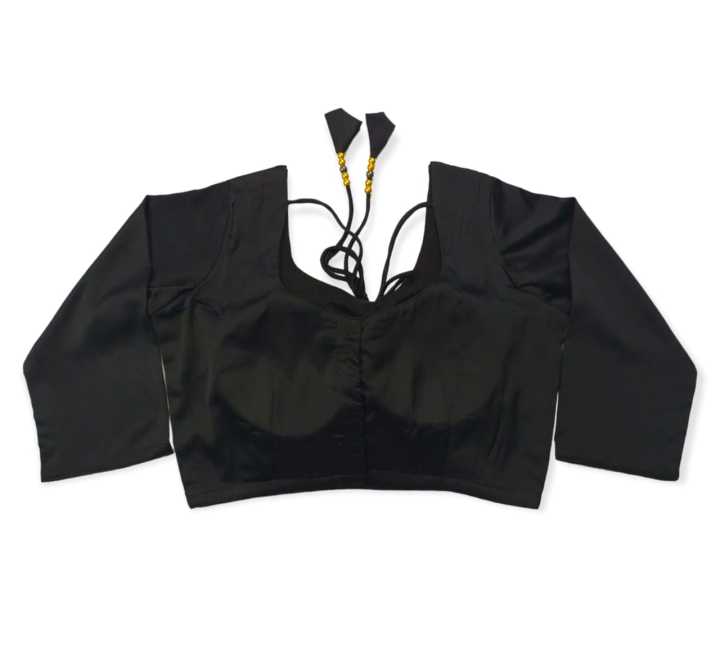 Black%20Color%20Three%20Quarter%20Sleeve%20Blouse%20For%20Women%20-%20Image%203