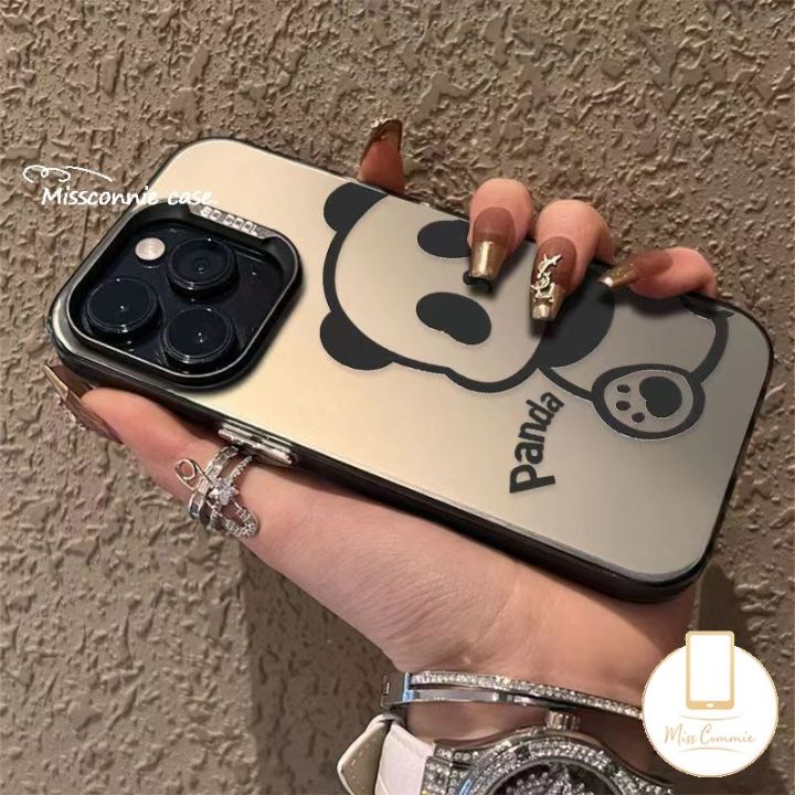 MissConnie%20Lovely%20Simple%20Panda%20Cartoon%20Luxury%20Plating%20Metal%20Phone%20Case%20Compatible%20for%20IPhone%2015%2011%20Pro%20Max%2015%2014%20Plus%2014%2011%2012%2013%2015%20Pro%20Max%20XR%20XS%20Max%20X%20Couples%20Cute%20Funny%20Panda%20Soft%20Cover%20-%20Image%204